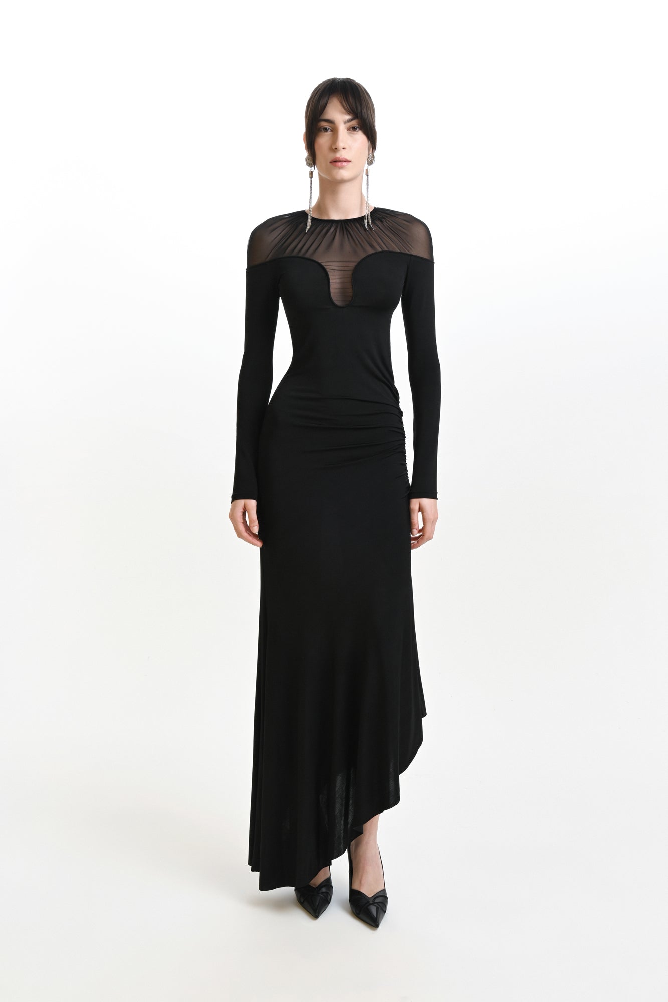 Sheer Top Asymmetrical Dress – Materiel