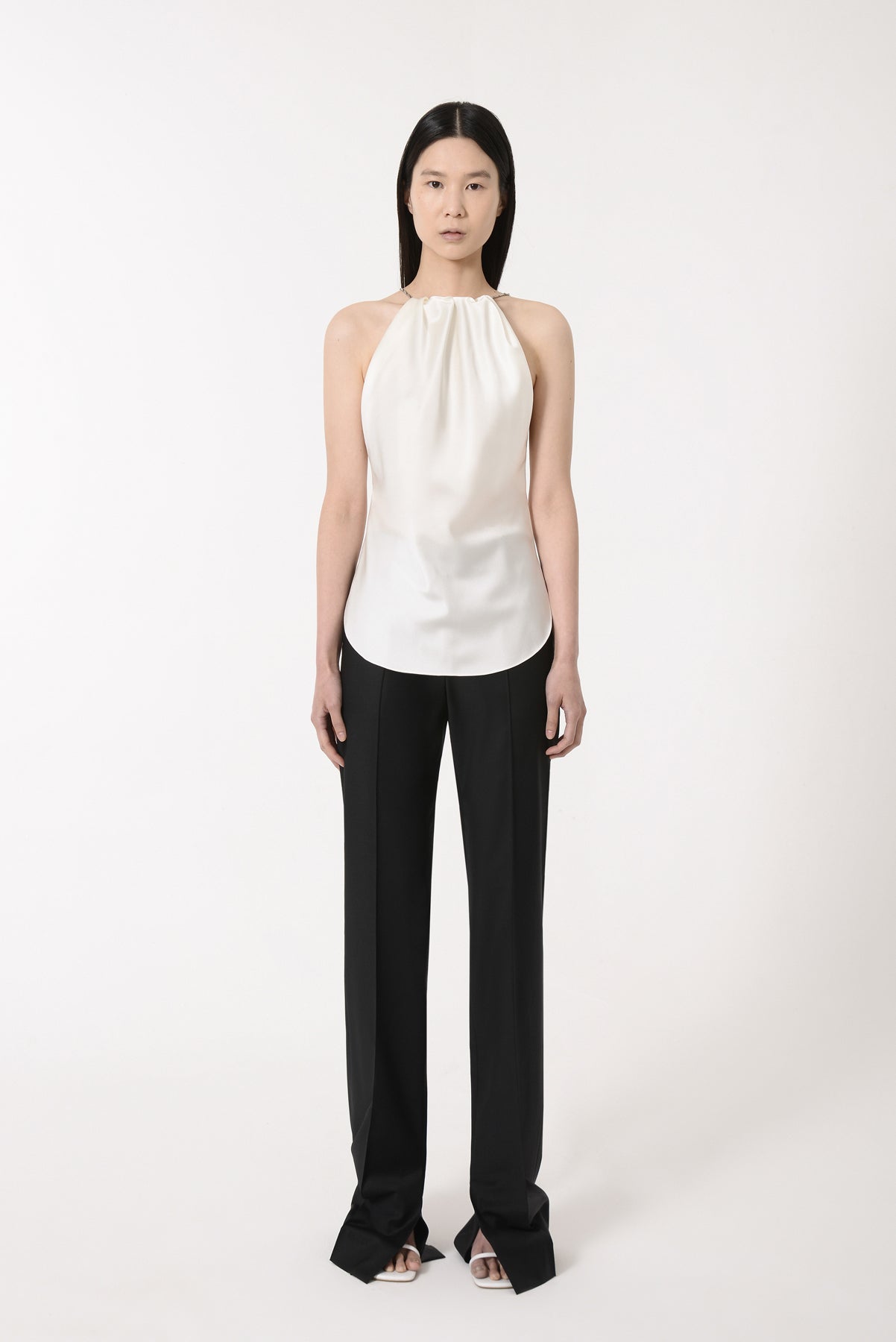 Ameri アメリ COTTON SILK HALTER TOP ホワイト セール】COTTON SILK HALTER TOP（Tシャツ/カットソー）｜Ameri