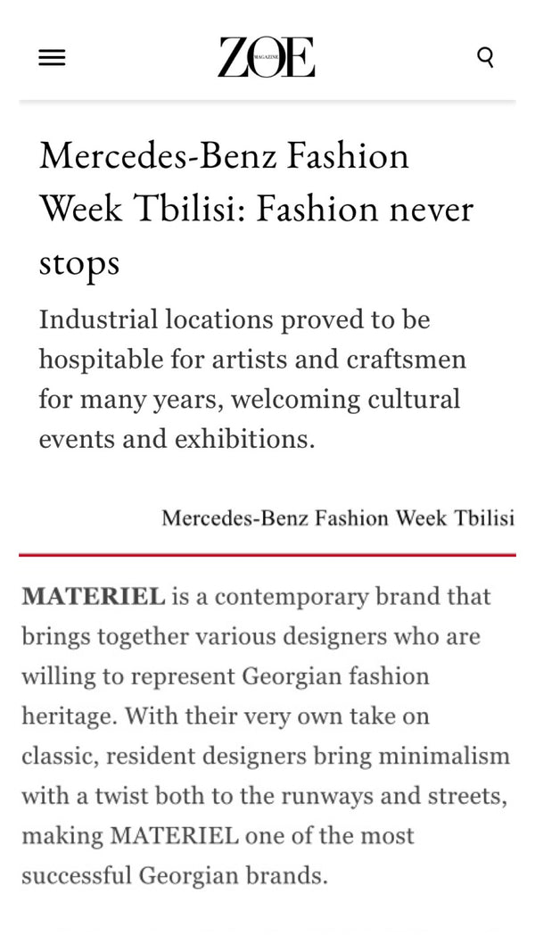 Mercedes-Benz Fashion Week Tbilisi: Fashion never stops
