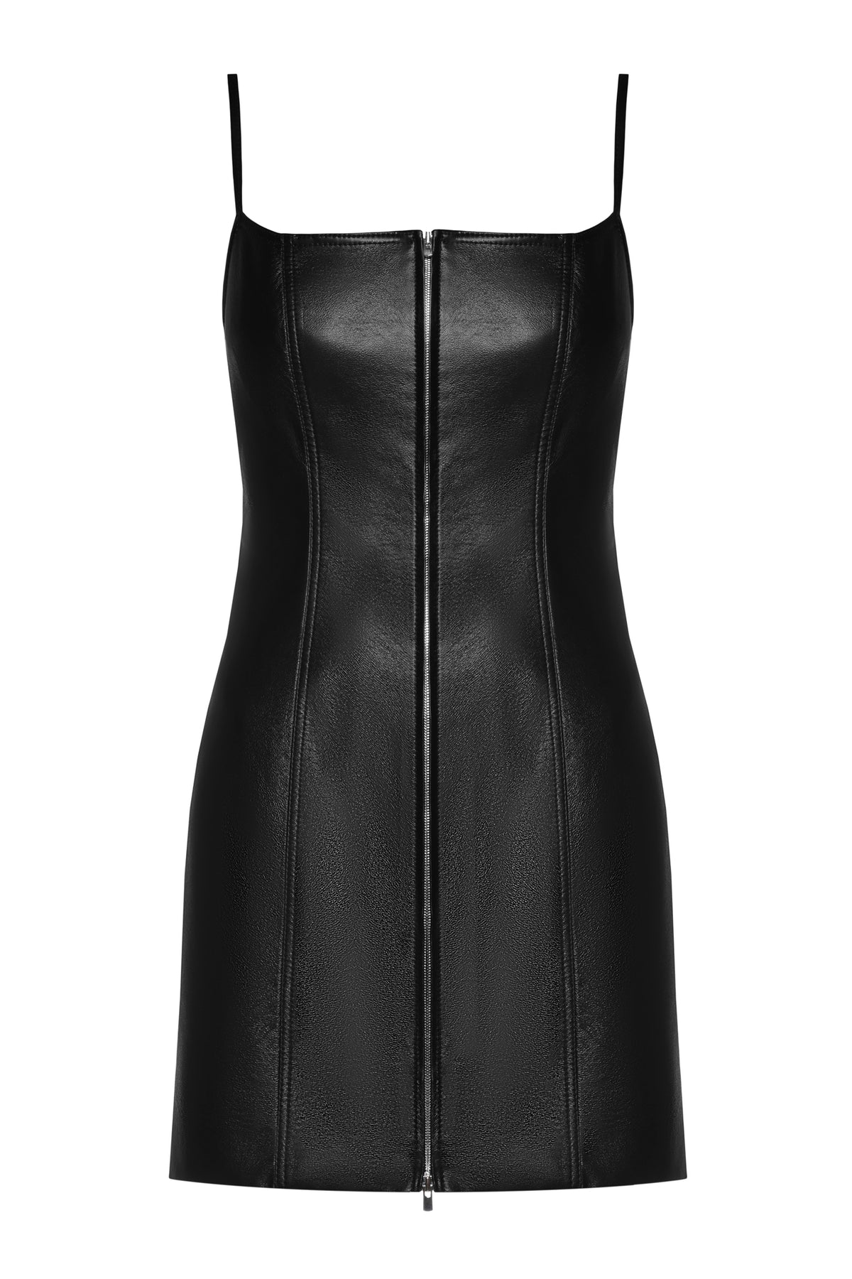 slim fit dress slacks Eco Leather Zip Mini Dress – Materiel