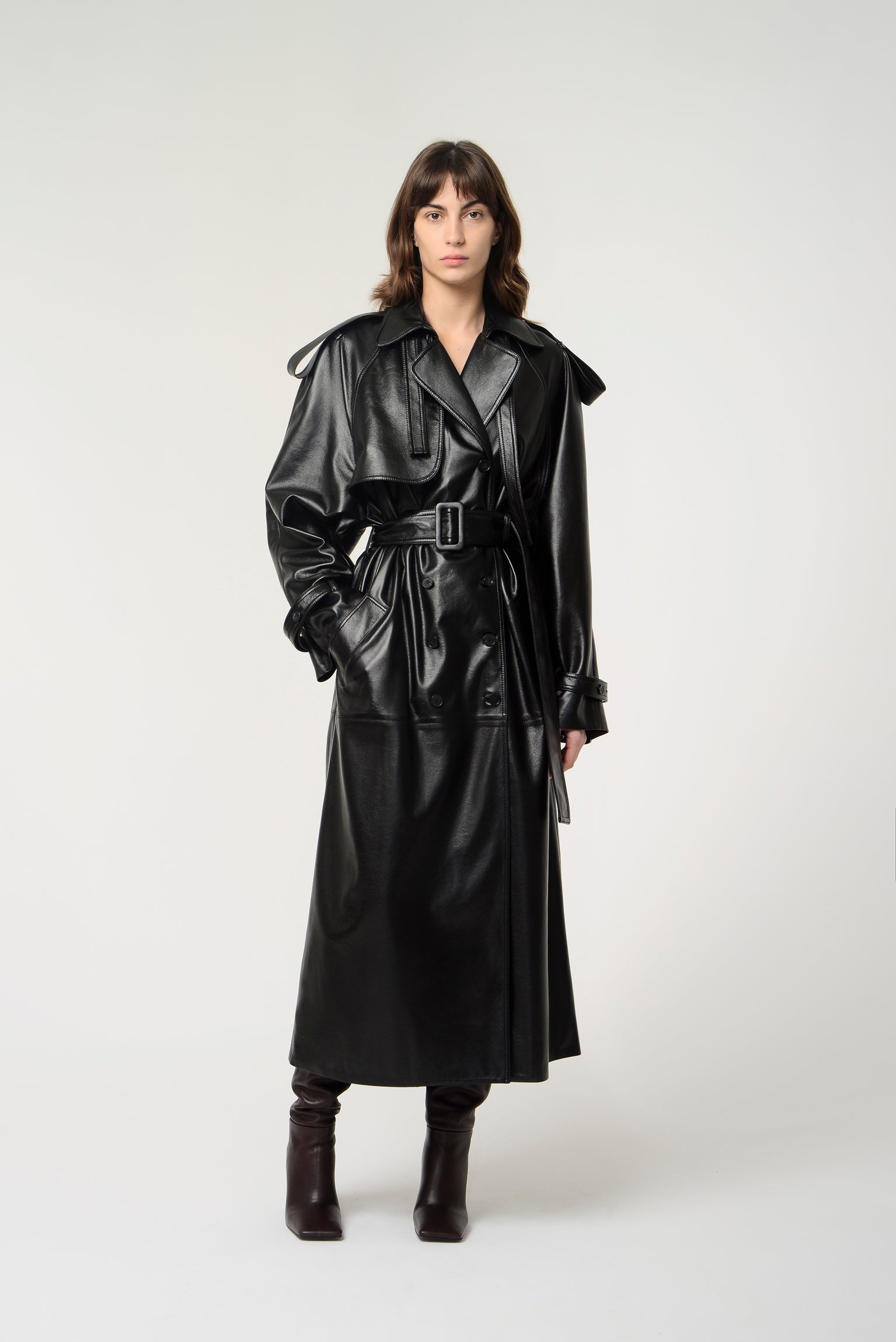 Eco Leather Utilitarian Trench Coat – Materiel