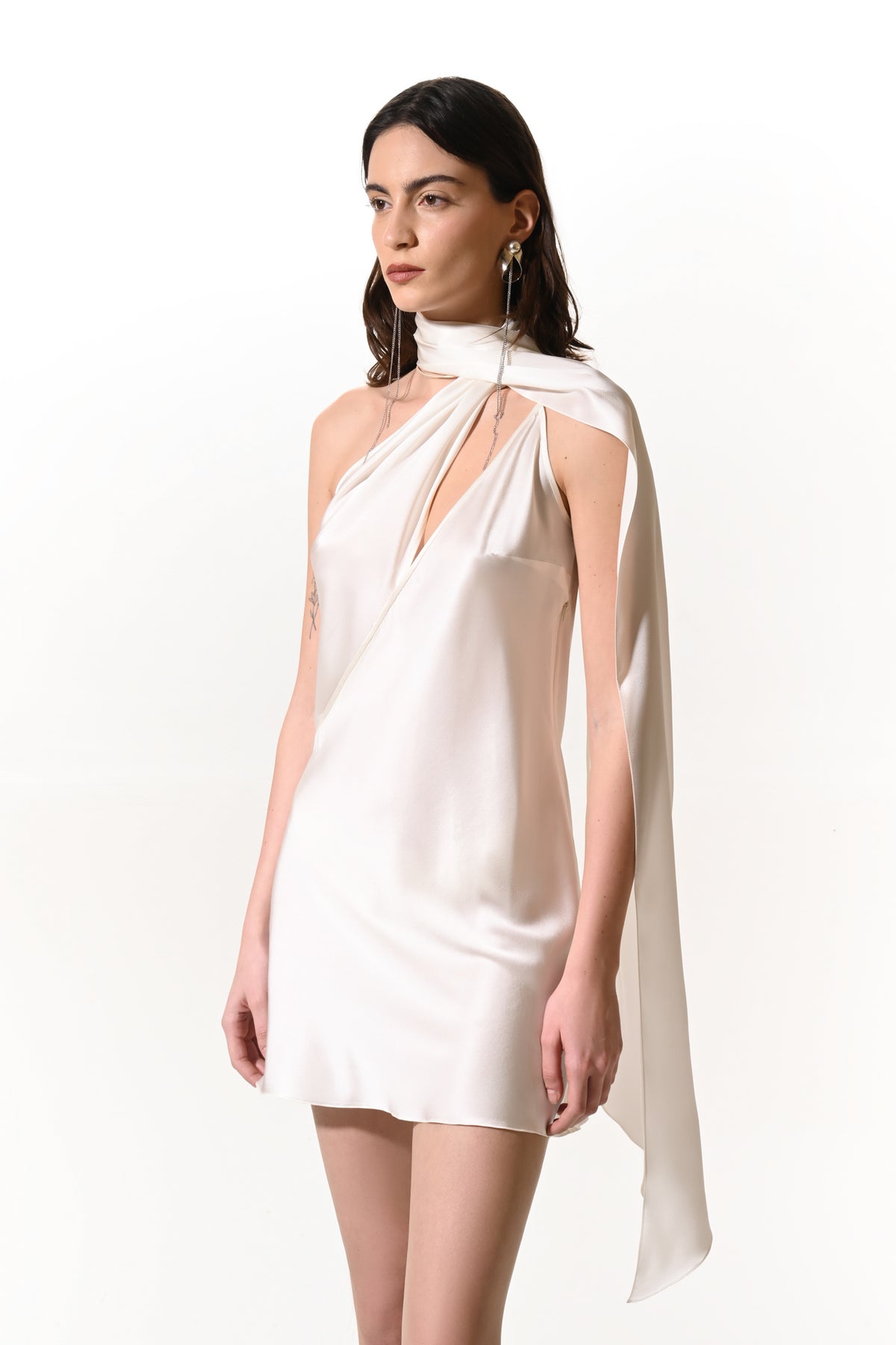 Shoulder Scarf Slip Dress – Materiel