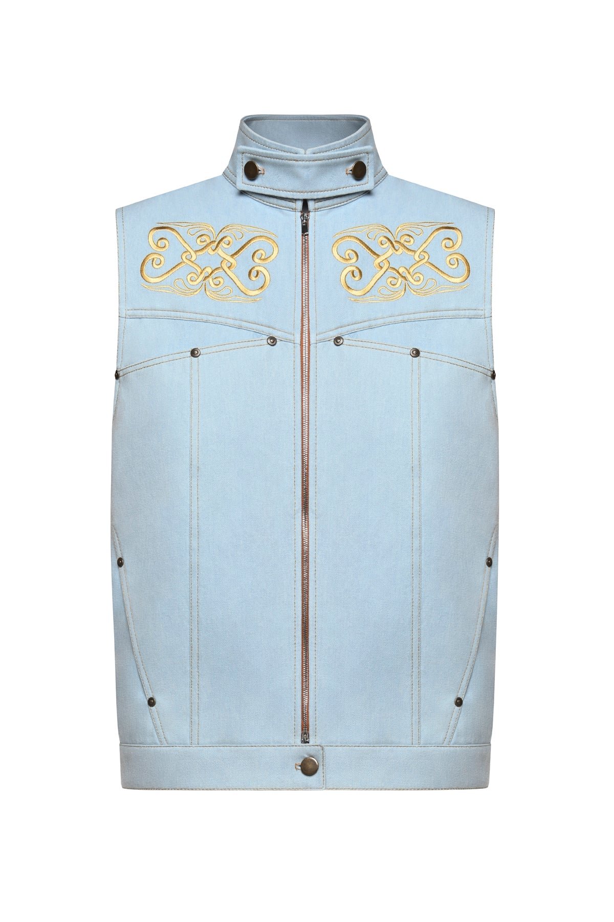 Embroidery Biker Vest