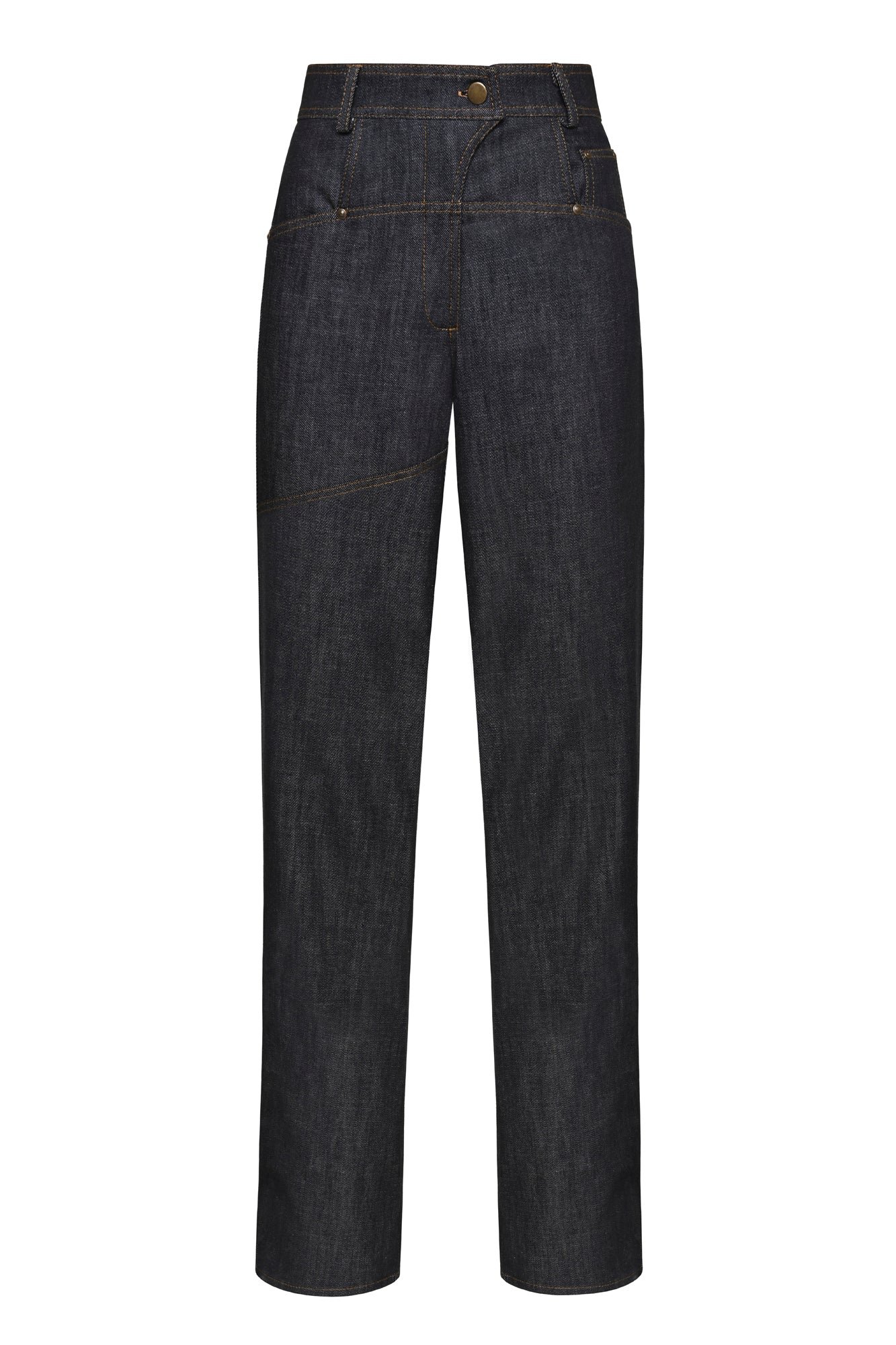 Diagonal Zipper Jeans - Image 3