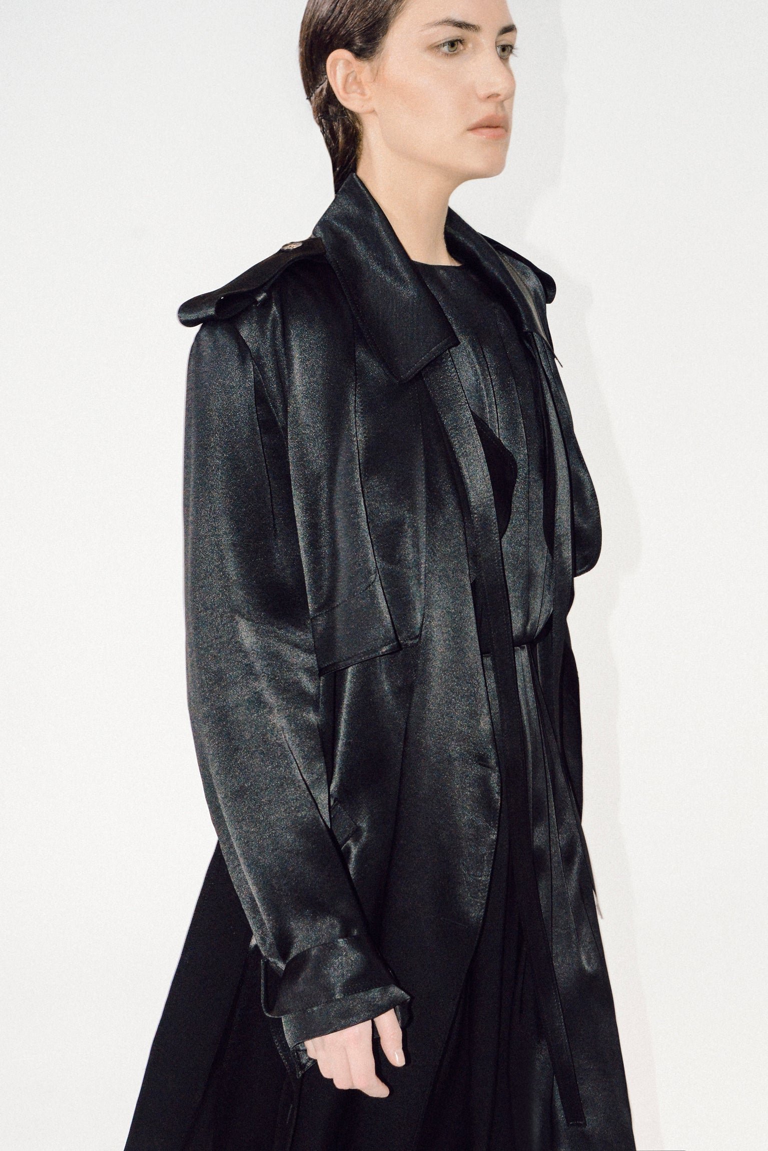 Satin Trench Coat - Image 3