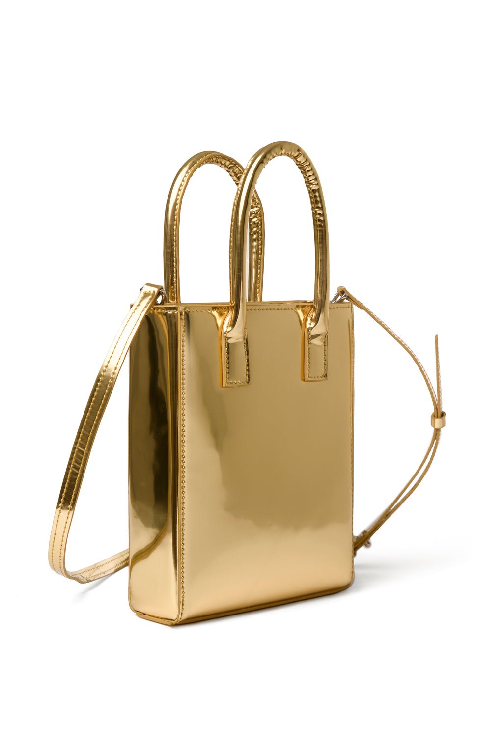 Vegan Leather Rectangular Small Tote - Image 2