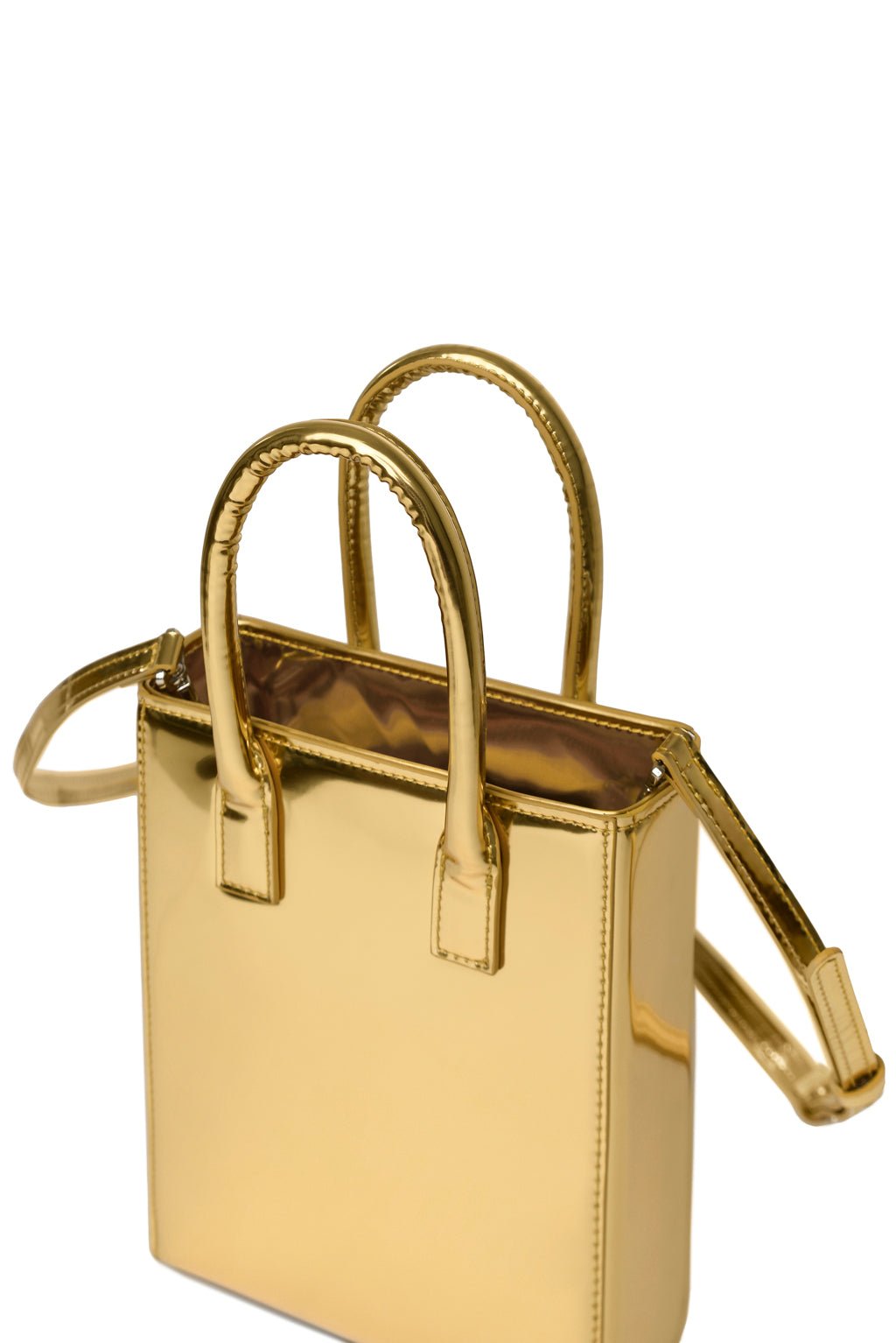 Vegan Leather Rectangular Small Tote - Image 3