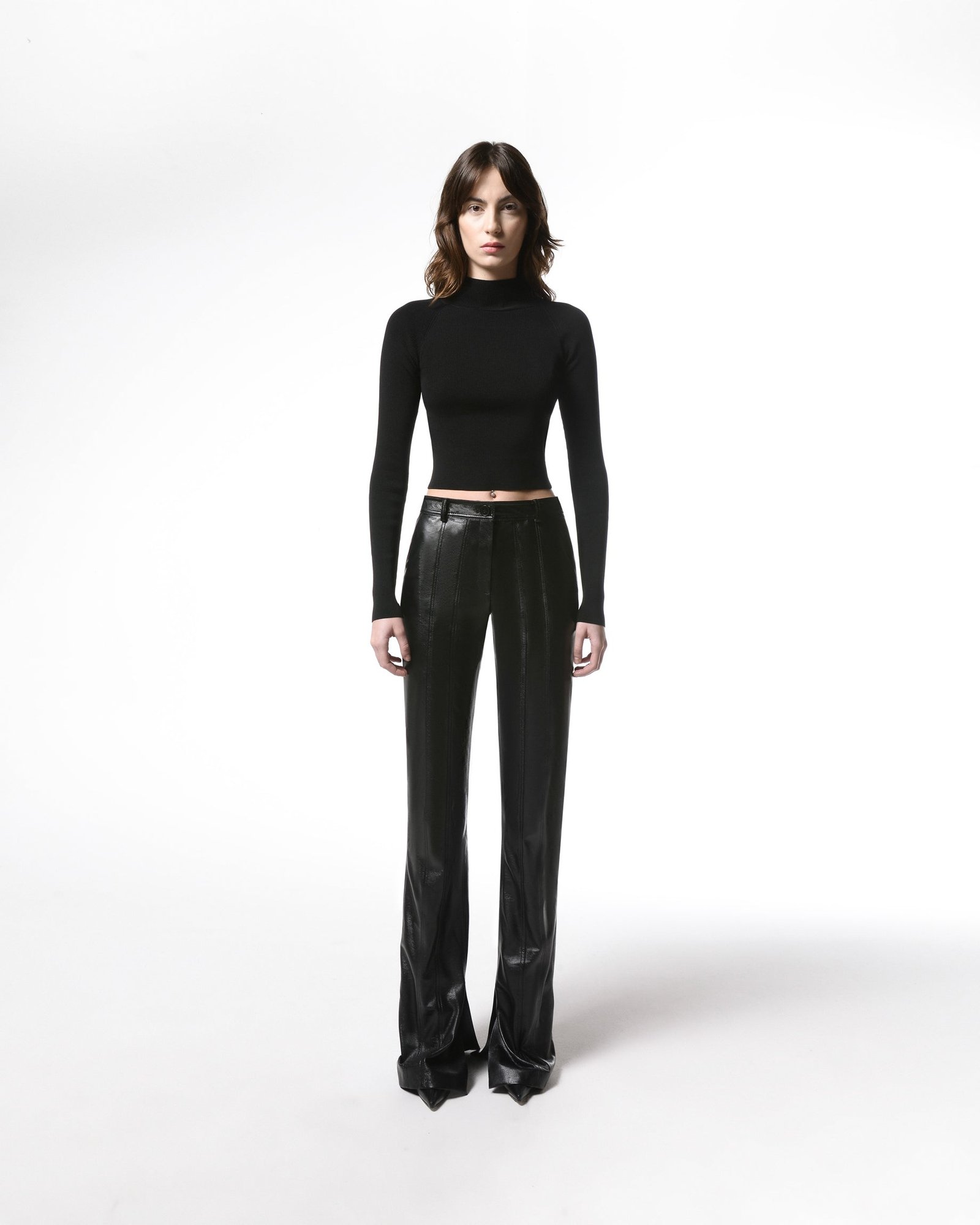 Eco Leather Stitch Around Pants