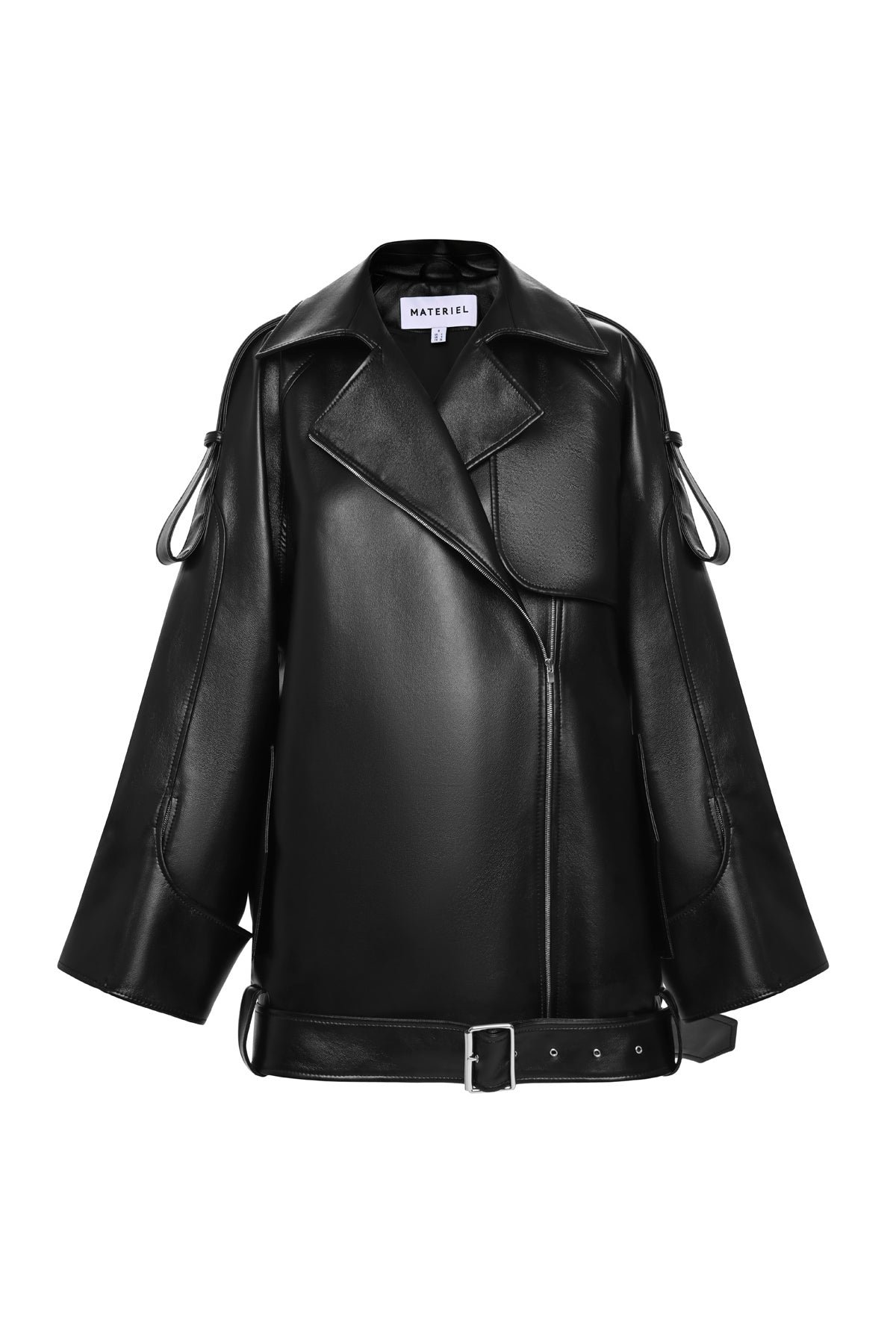Eco Leather Oversized Biker Jacket - Image 3