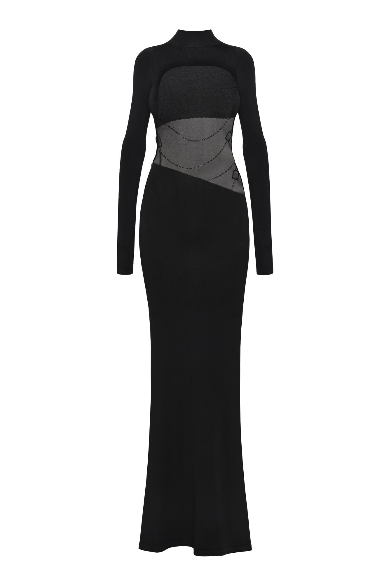 Sheer Waist Knit Dress - Image 2