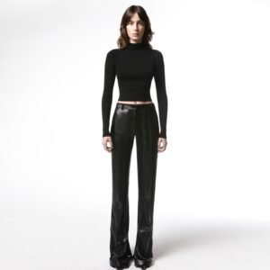 Eco Leather Stitch Around Pants