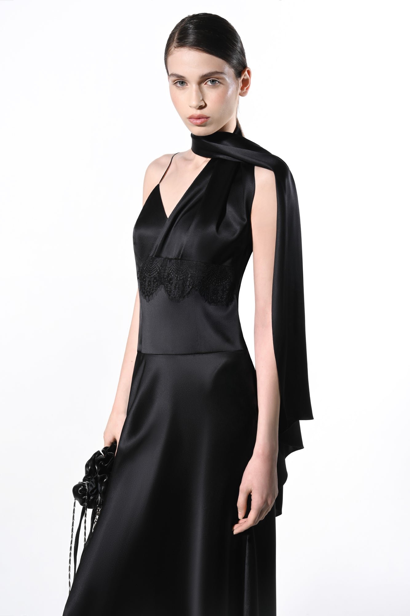 Scarf And Lace Dress - Image 3