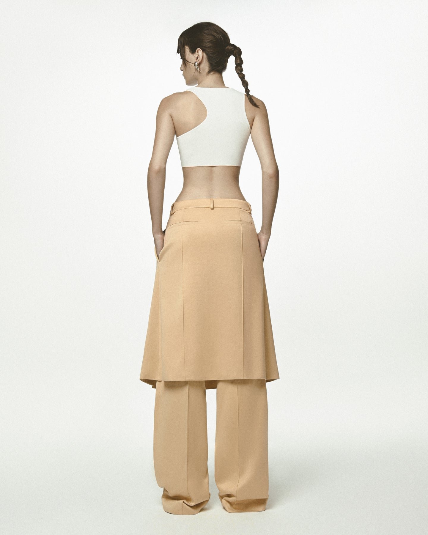 Overlayer Pleat Skirt Pants - Image 2
