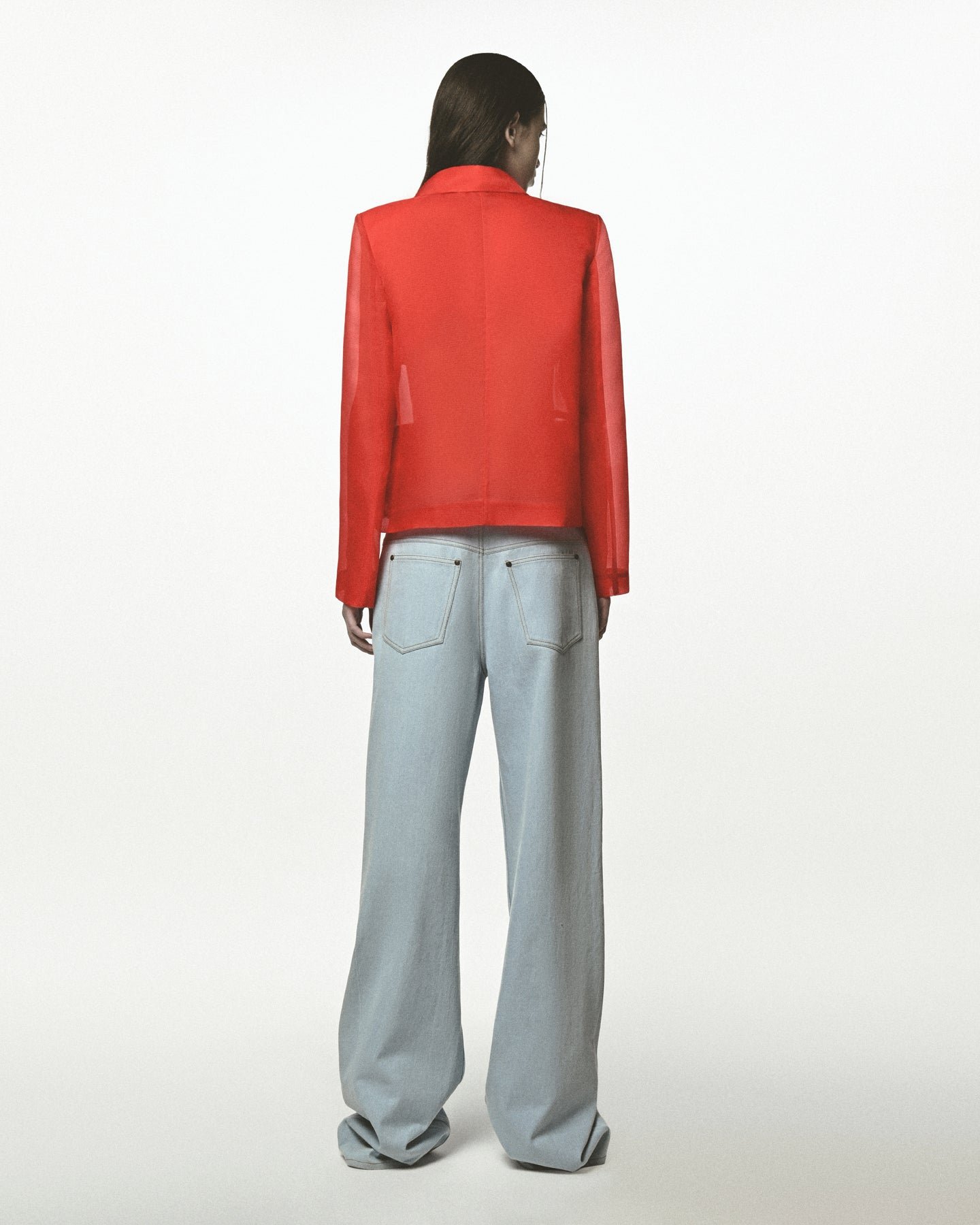 Almost Sheer Crop Blazer - Image 2