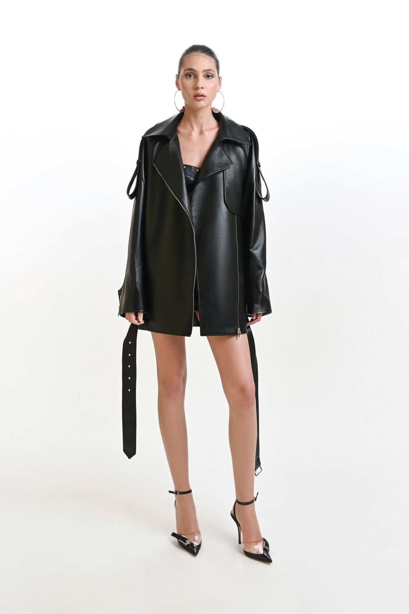 Eco Leather Oversized Biker Jacket