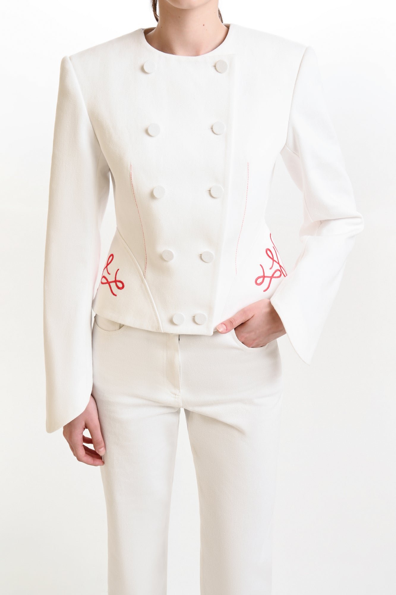 Waisted Embroidery Jacket