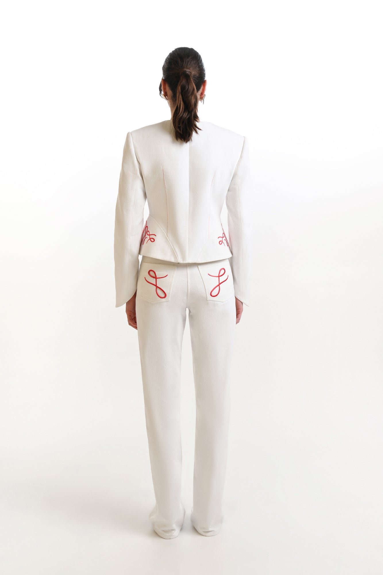 Straight Embroidery Jeans - Image 2