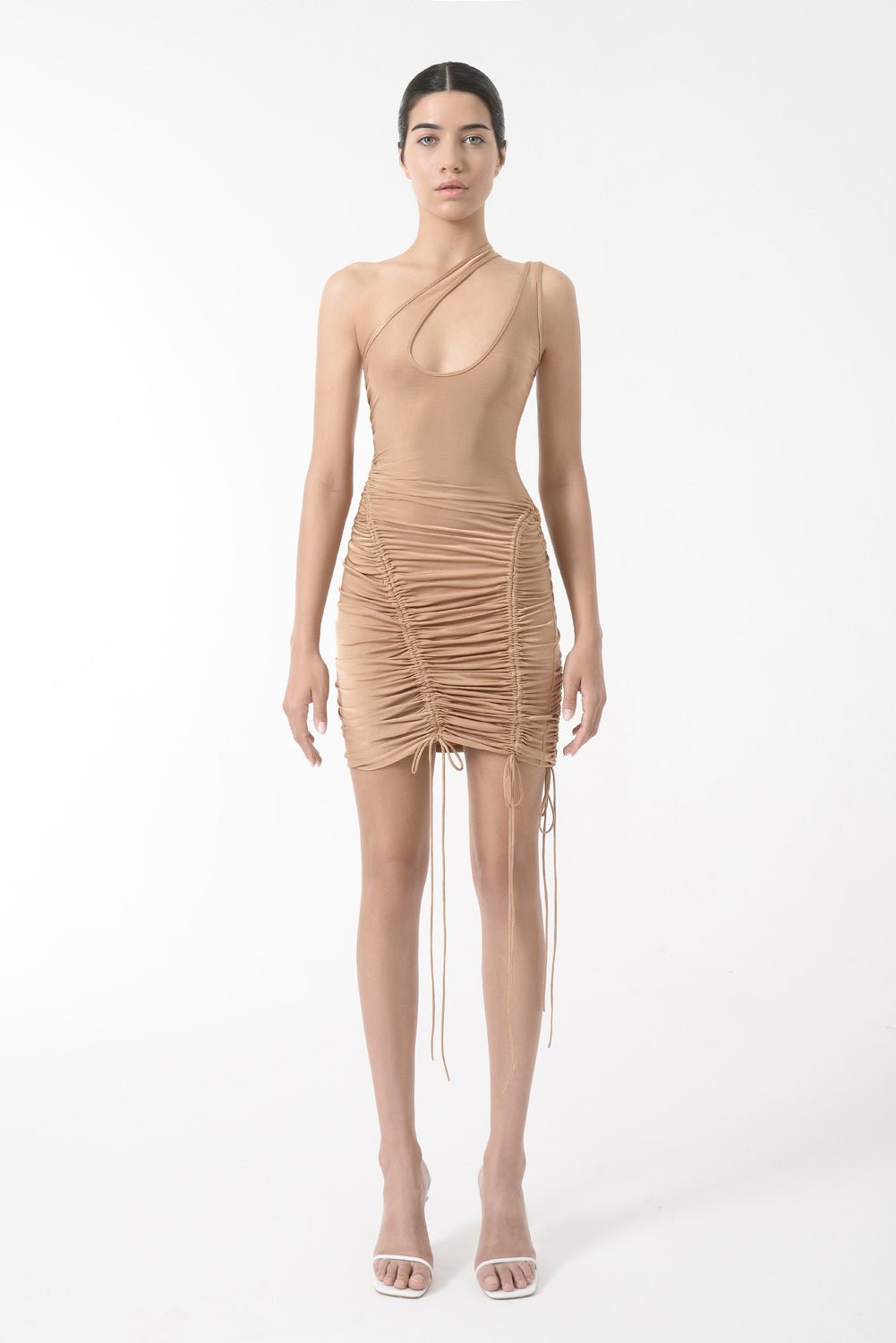 One Shoulder Gathered Dress