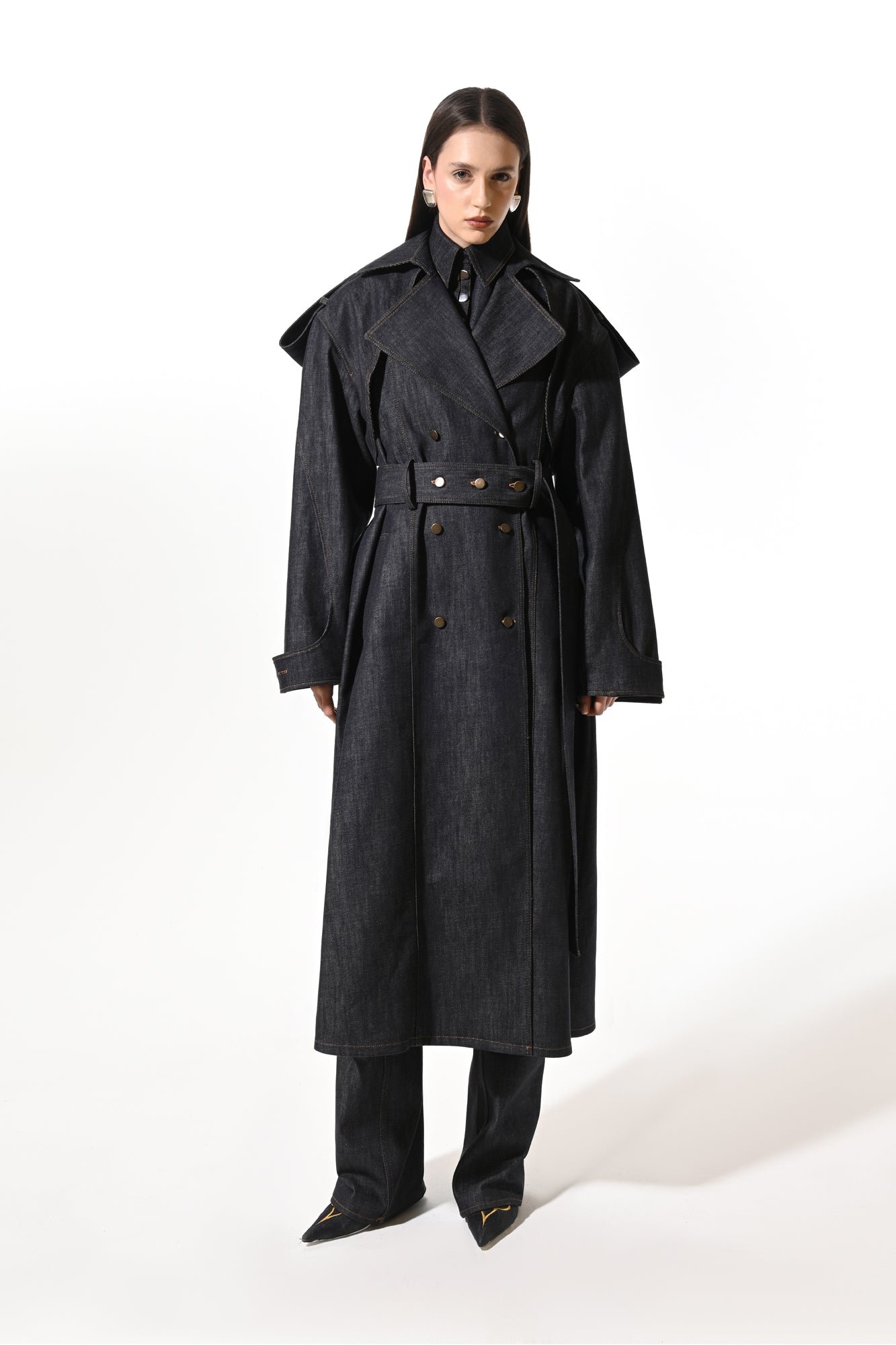 Six-Button Wide Trench