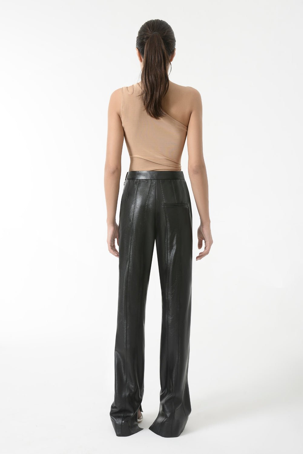 Eco Leather Double Stitched Pants - Image 3