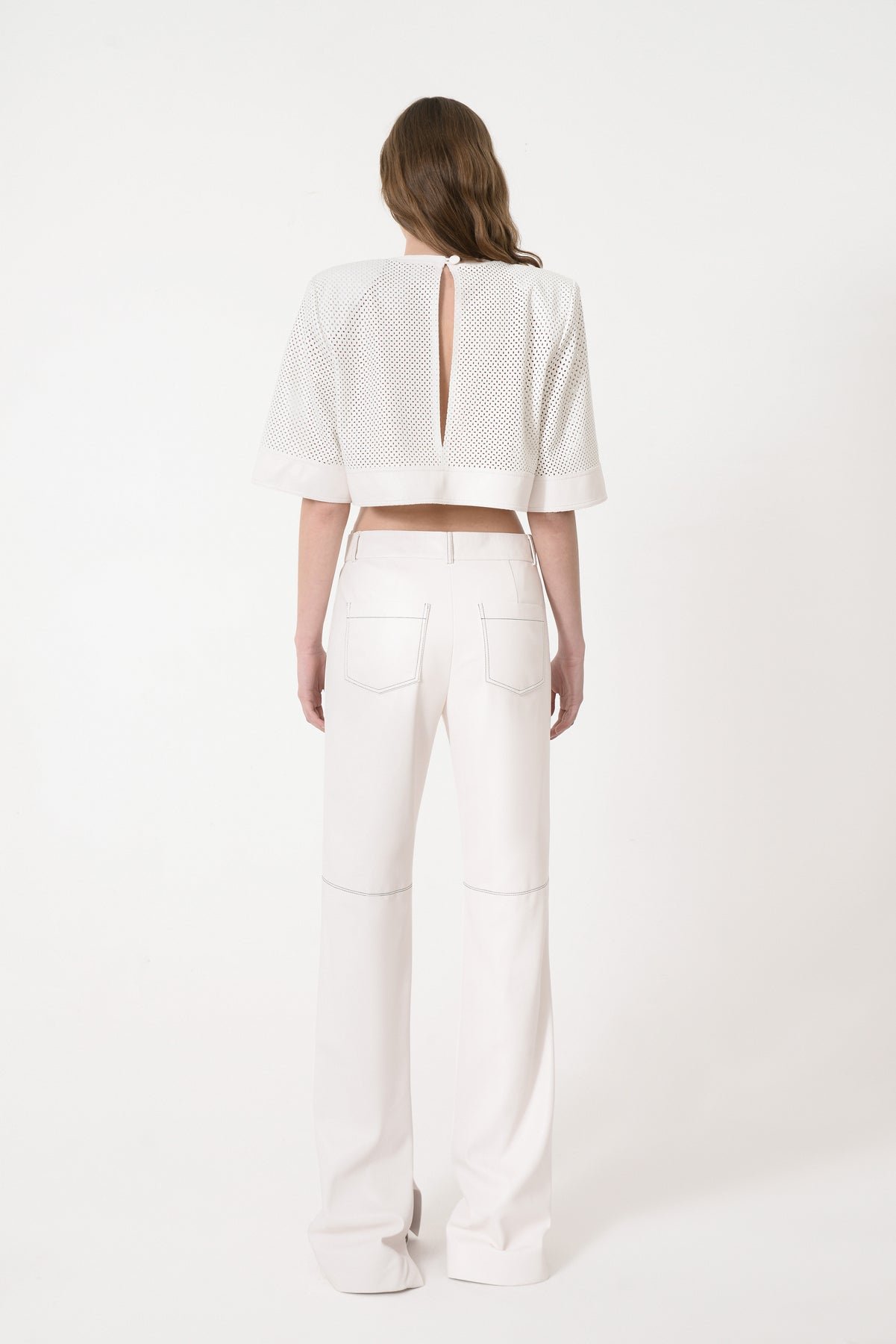 Eco Leather Stitched Pants - Image 3