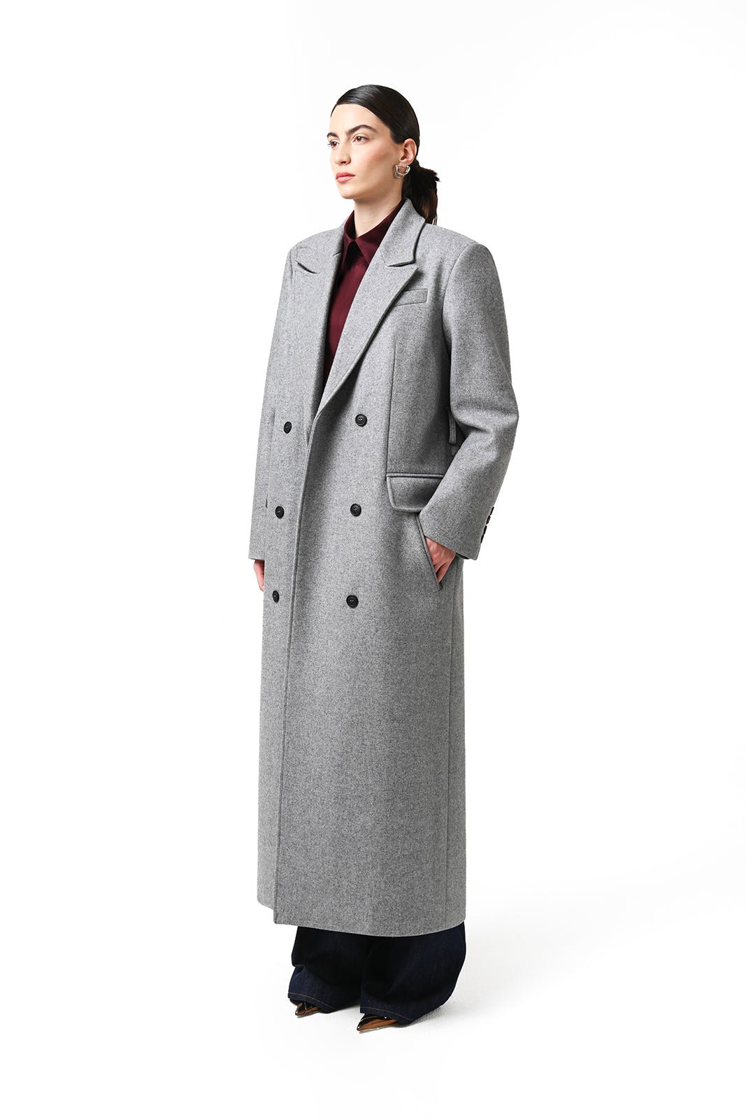HIGH NECK 6-BUTTON COAT - Image 2