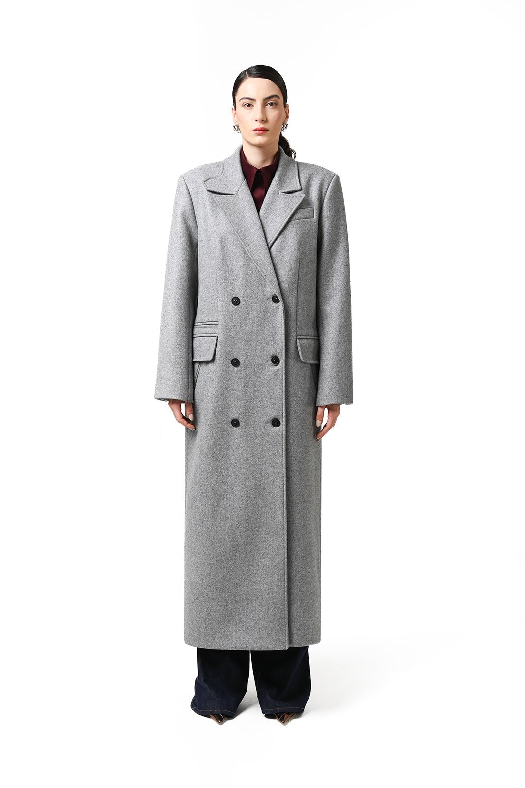 HIGH NECK 6-BUTTON COAT