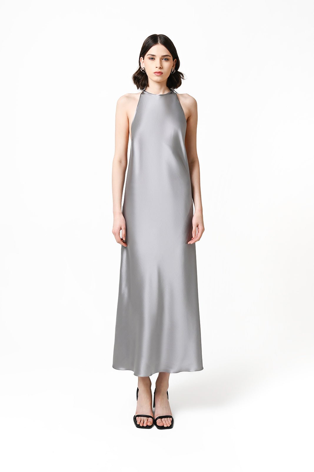 DEEP BACK CUT HALTER DRESS